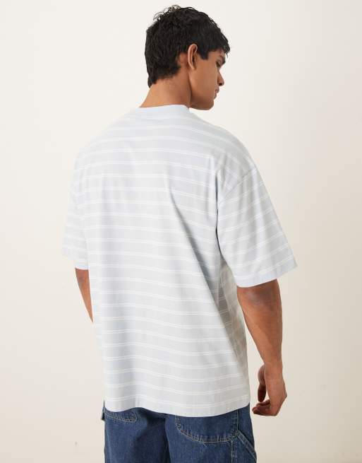 ASOS DESIGN oversized t-shirt in blue and white stripe, 3 of 5