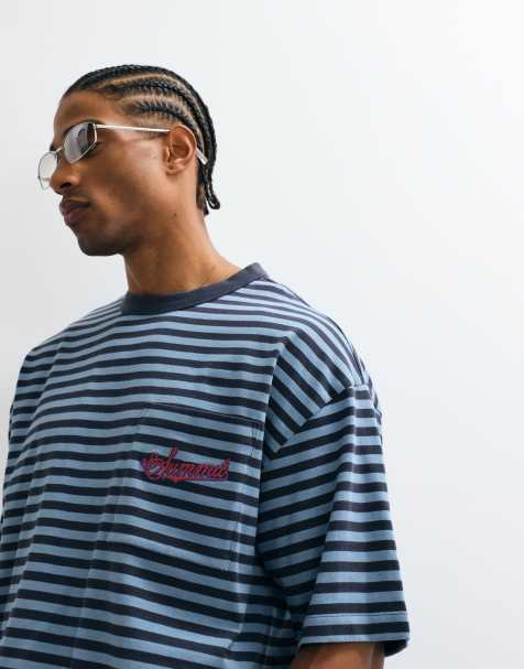 ASOS DESIGN oversized T-shirt in blue stripe - view 1