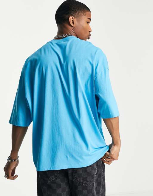 ASOS DESIGN oversized t-shirt in blue with cartoon sushi front print, 2 of 4