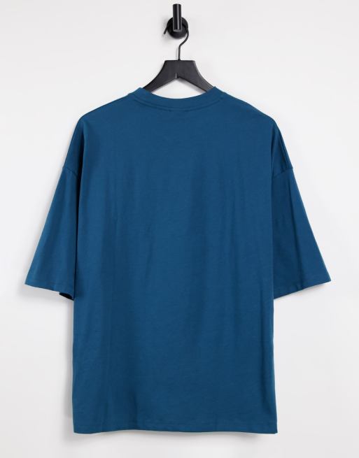 ASOS DESIGN oversized t-shirt in blue with Chicago city print