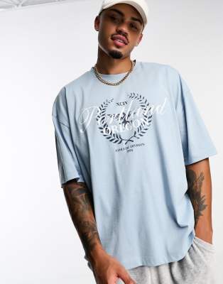 lægemidlet Afstå menu ASOS DESIGN oversized T-shirt in blue with city chest print | ASOS