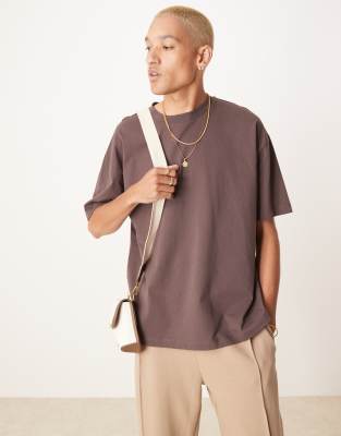 Asos Design Oversized T-shirt In Brown