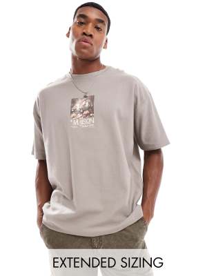 Asos Design Oversized T-shirt In Brown