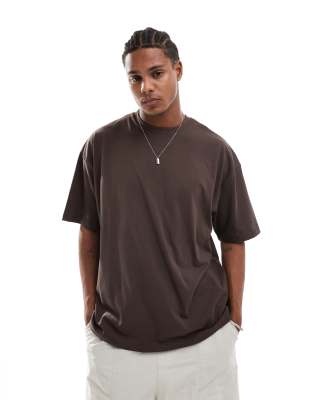Asos Design Oversized T-shirt In Brown
