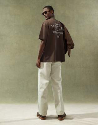 Asos Design Oversized T-shirt In Brown