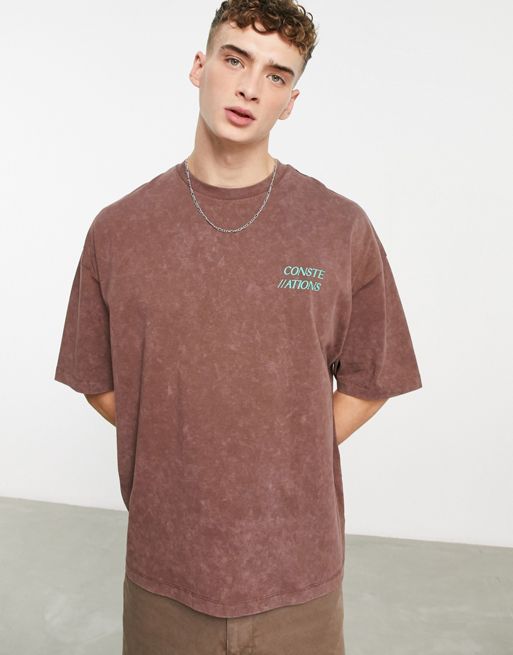 ASOS DESIGN Curve oversized polo T-shirt in brown