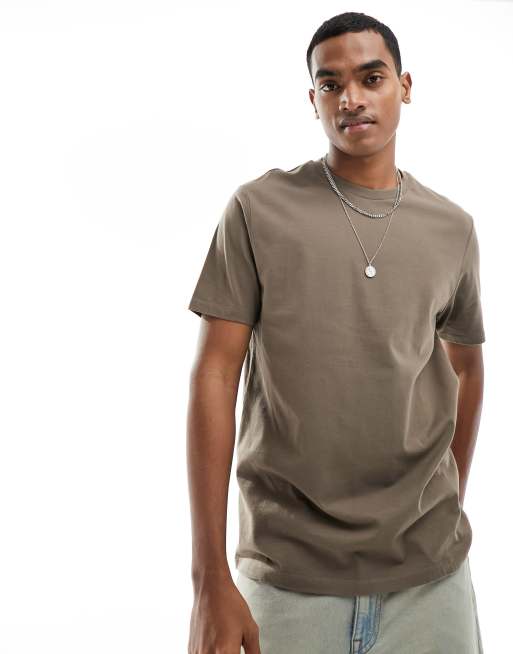 ASOS DESIGN oversized T-shirt in brown with souvenir back print