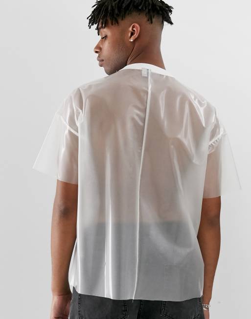 ASOS DESIGN oversized t shirt in clear transparent fabric