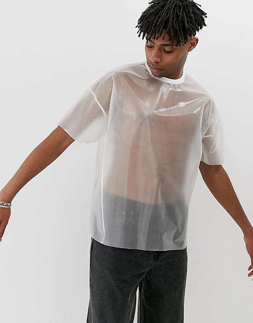 padle Landbrugs Fælles valg ASOS DESIGN oversized t-shirt in clear transparent fabric | ASOS
