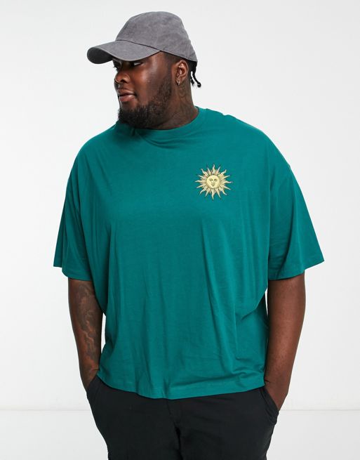 ASOS DESIGN oversized t-shirt in dark green with Nashville city