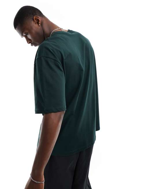 ASOS DESIGN oversized t-shirt in dark green with Nashville city