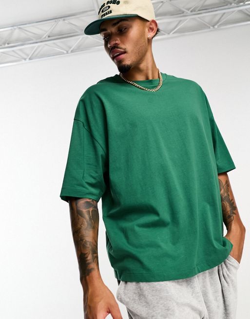 ASOS DESIGN oversized t-shirt in dark green with Nashville city