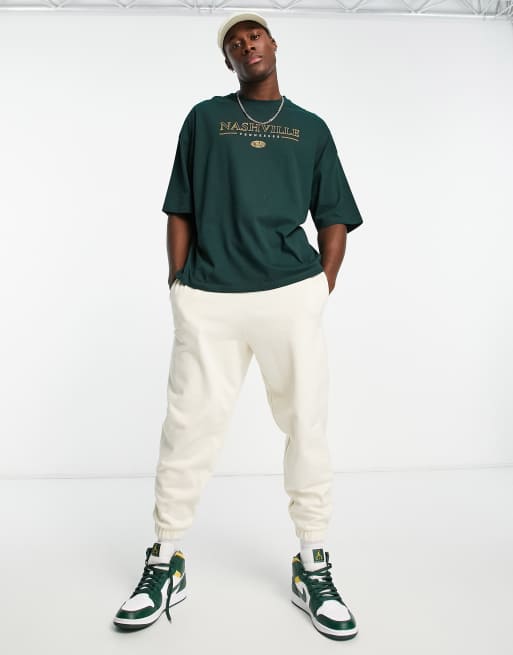 ASOS DESIGN oversized t-shirt in dark green with Nashville city print