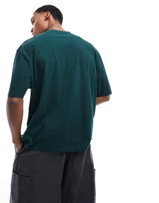 ASOS DESIGN oversized t-shirt in dark green with Nashville city