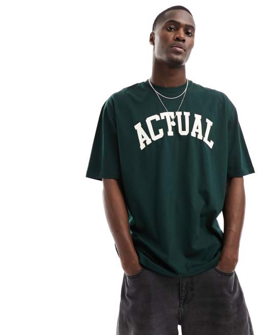 ASOS DESIGN oversized t-shirt in dark green with Nashville city