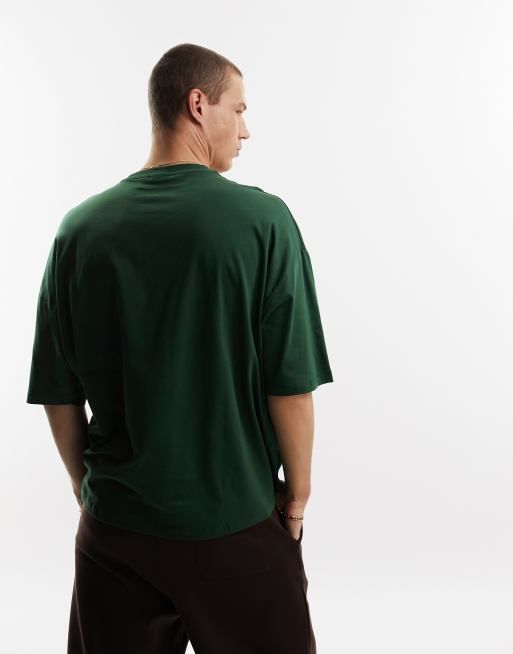 Dark green plain online t shirt