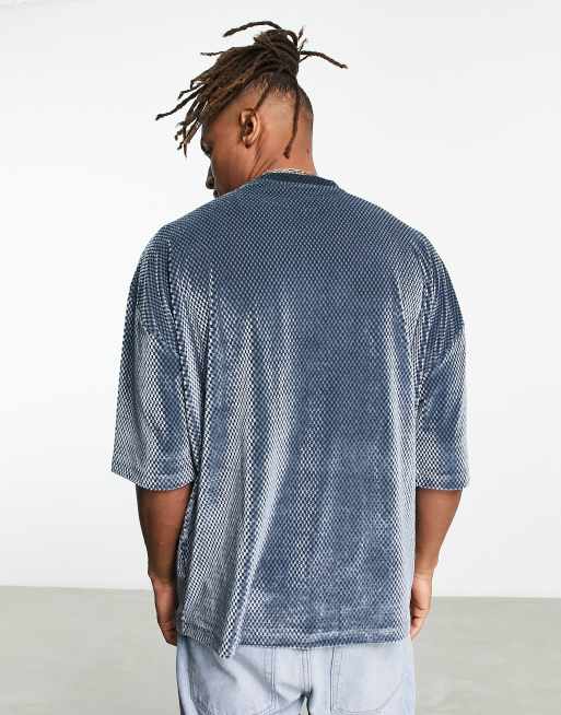 ASOS DESIGN relaxed t-shirt in embossed gray elegant texture