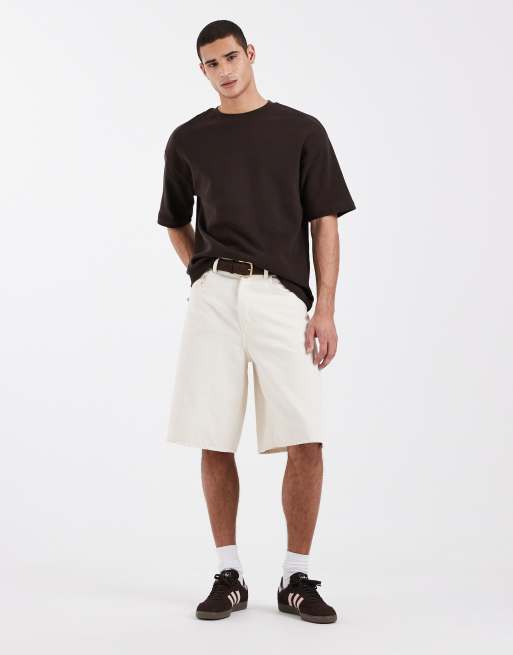 ASOS DESIGN - Oversized T-shirt in donkerbruin wafel  , 2 van 5