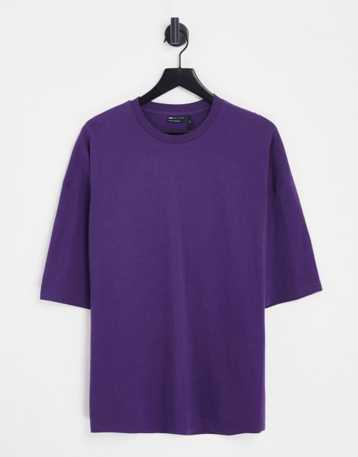 ASOS DESIGN - Oversized T-shirt in donkerpaars