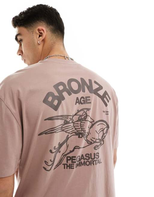 ASOS DESIGN oversized t-shirt in dusky pink with back print