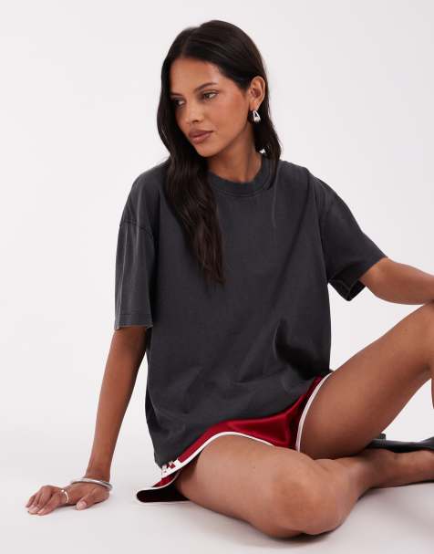 ASOS DESIGN oversized T-shirt in gewassen antracietgrijs - view 1
