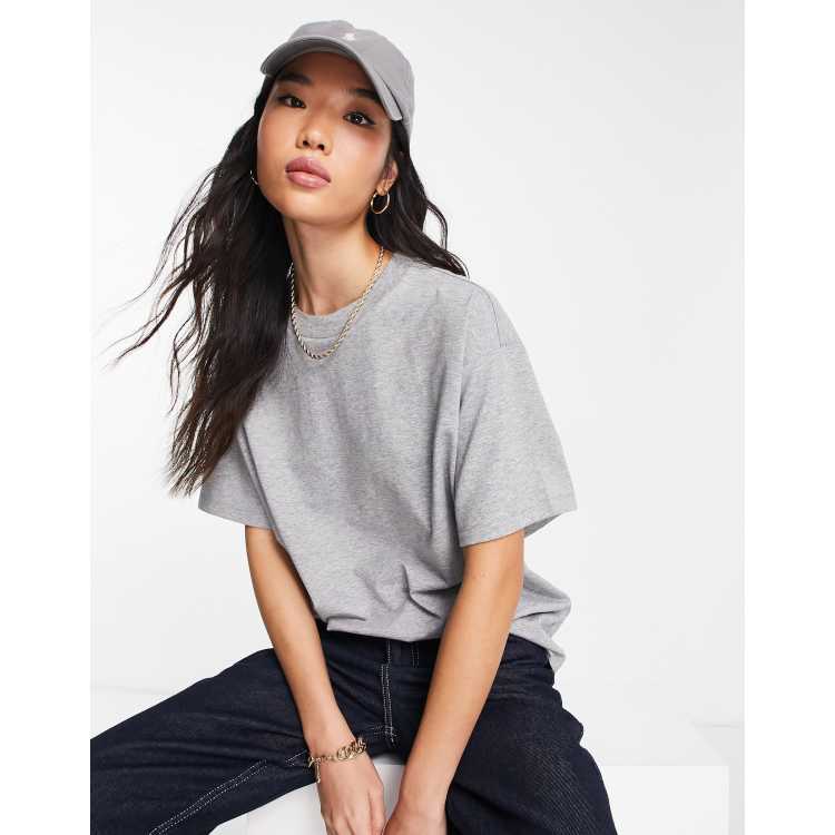 ASOS DESIGN oversized t-shirt with crew neck in gray heather - GRAY