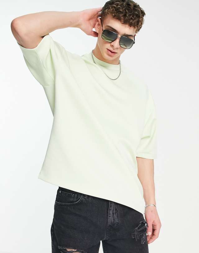 ASOS DESIGN oversized t-shirt in green scuba