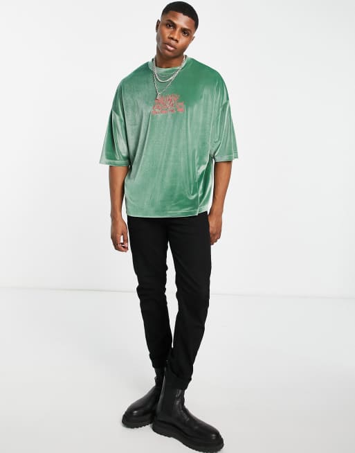 Green velvet t shirt sale