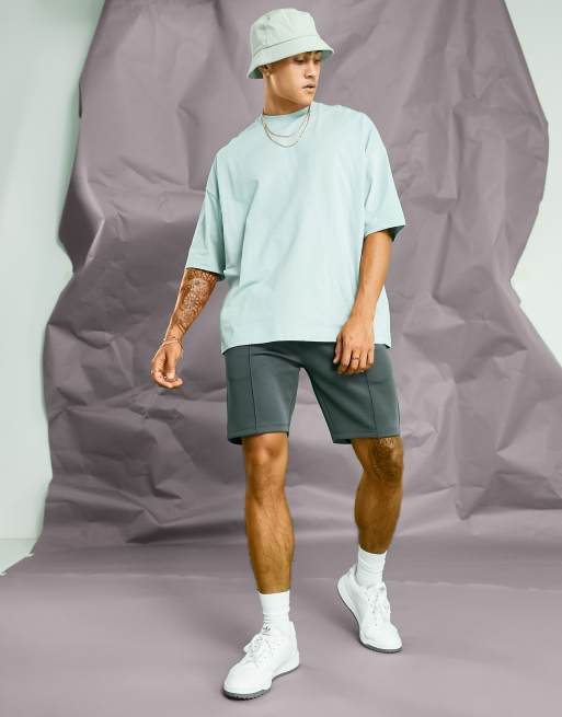 ASOS DESIGN oversized t-shirt in green with floral back print | ASOS