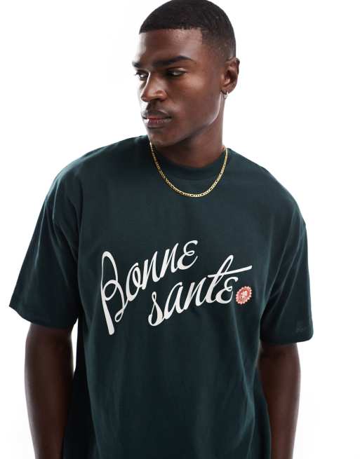 ASOS DESIGN oversized t-shirt in green with front print
