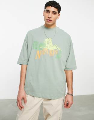 Asos Design Oversized T-shirt In Green