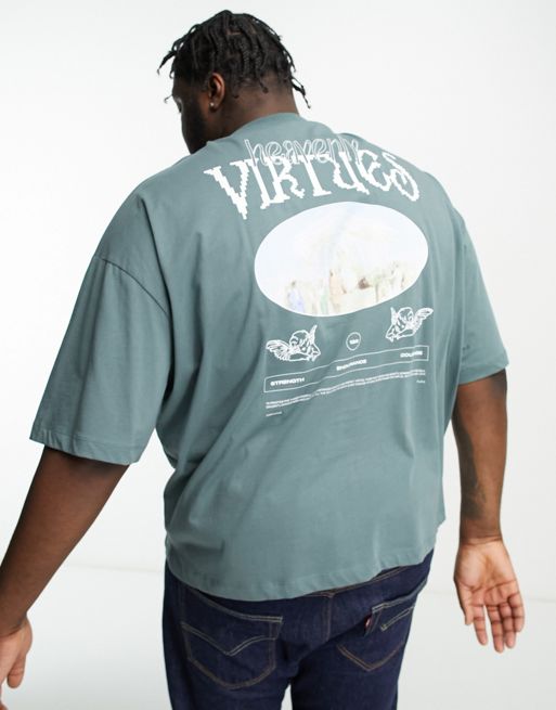 Oversized Virtues Graphic T-shirt