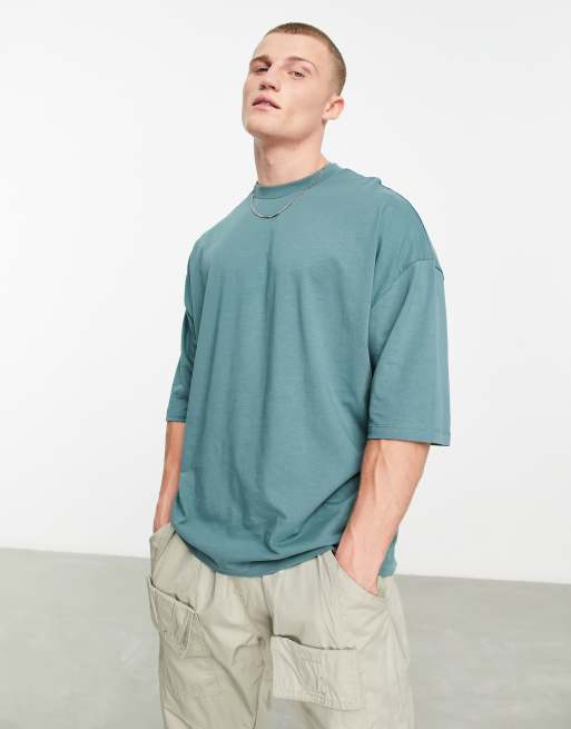 ASOS DESIGN oversized t-shirt in grey blue with Yellowstone