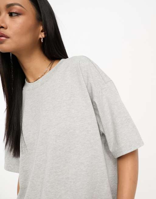 Asos Design Oversized T Shirt In Grey Marl Asos