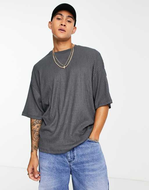 ASOS DESIGN oversized t-shirt in grey texture | ASOS