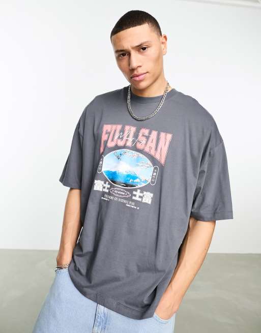 ASOS DESIGN oversized heavyweight t-shirt in acid washed grey