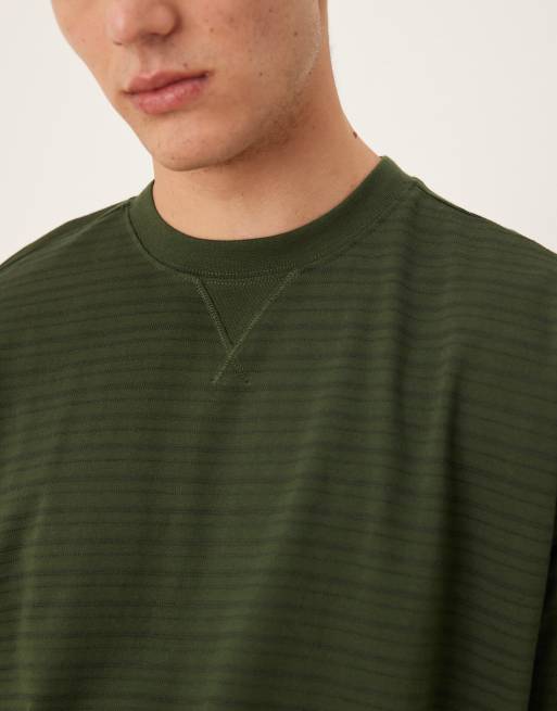 ASOS DESIGN - Oversized T-shirt in groen getextureerde strepen, 3 van 4