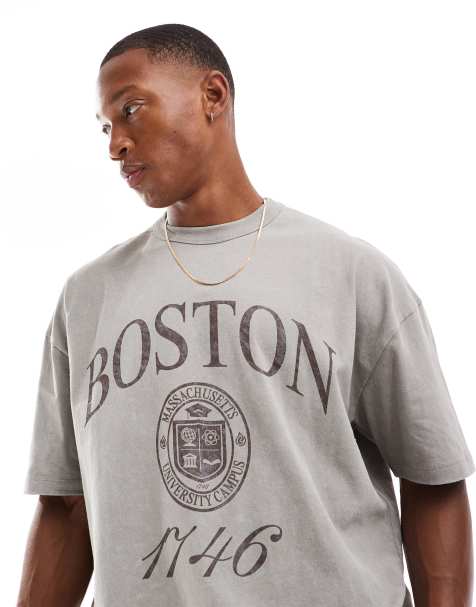 ASOS DESIGN oversized t-shirt in heavyweight 220gsm wash with front print - view 1