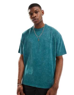 ASOS DESIGN oversized t-shirt in heavyweight 220gsm washed green | ASOS