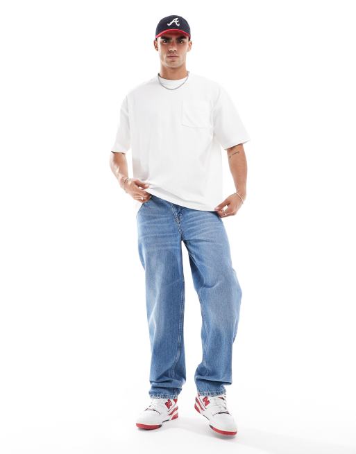ASOS DESIGN oversized t-shirt in heavyweight 220gsm white with back print, 3 of 4
