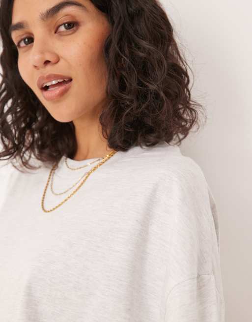 ASOS DESIGN oversized T-shirt in ice heather