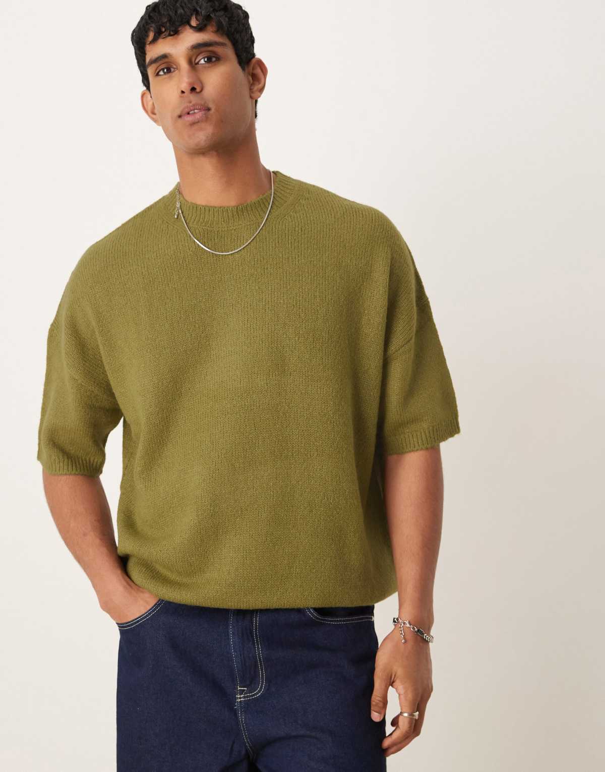 ASOS DESIGN oversized t-shirt in khaki