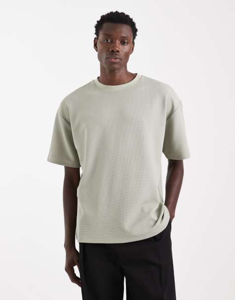 ASOS DESIGN - Oversized T-shirt in lichtgroen met textuur - view 1
