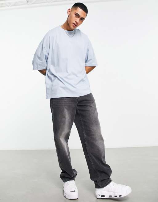 Baby Blue Plain Oversized T-shirt – SLATE HASH