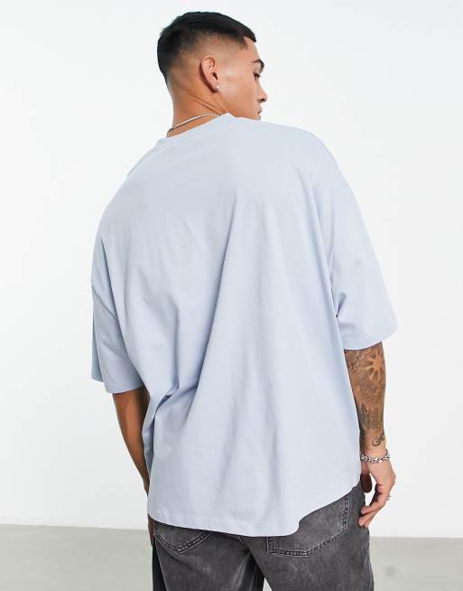 Baby Blue New York 97 Print Oversized T Shirt