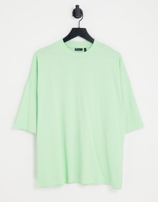 ASOS DESIGN oversized t-shirt in light green with surf back print