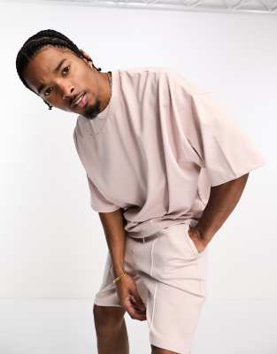 ASOS DESIGN oversized t-shirt in lilac scuba (part of a set)