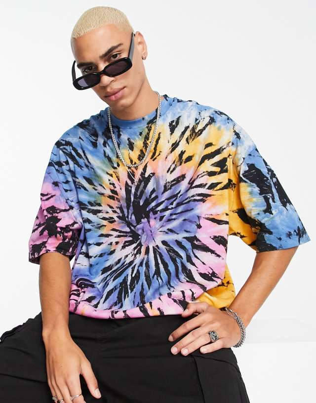 ASOS DESIGN oversized t-shirt in multi color tie dye