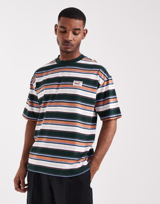ASOS DESIGN oversized t-shirt in multi colored stripe