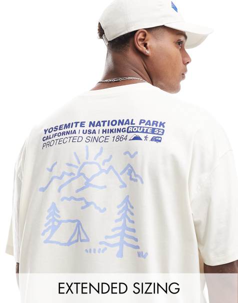 ASOS DESIGN oversized T-shirt in off-white with back print - view 1